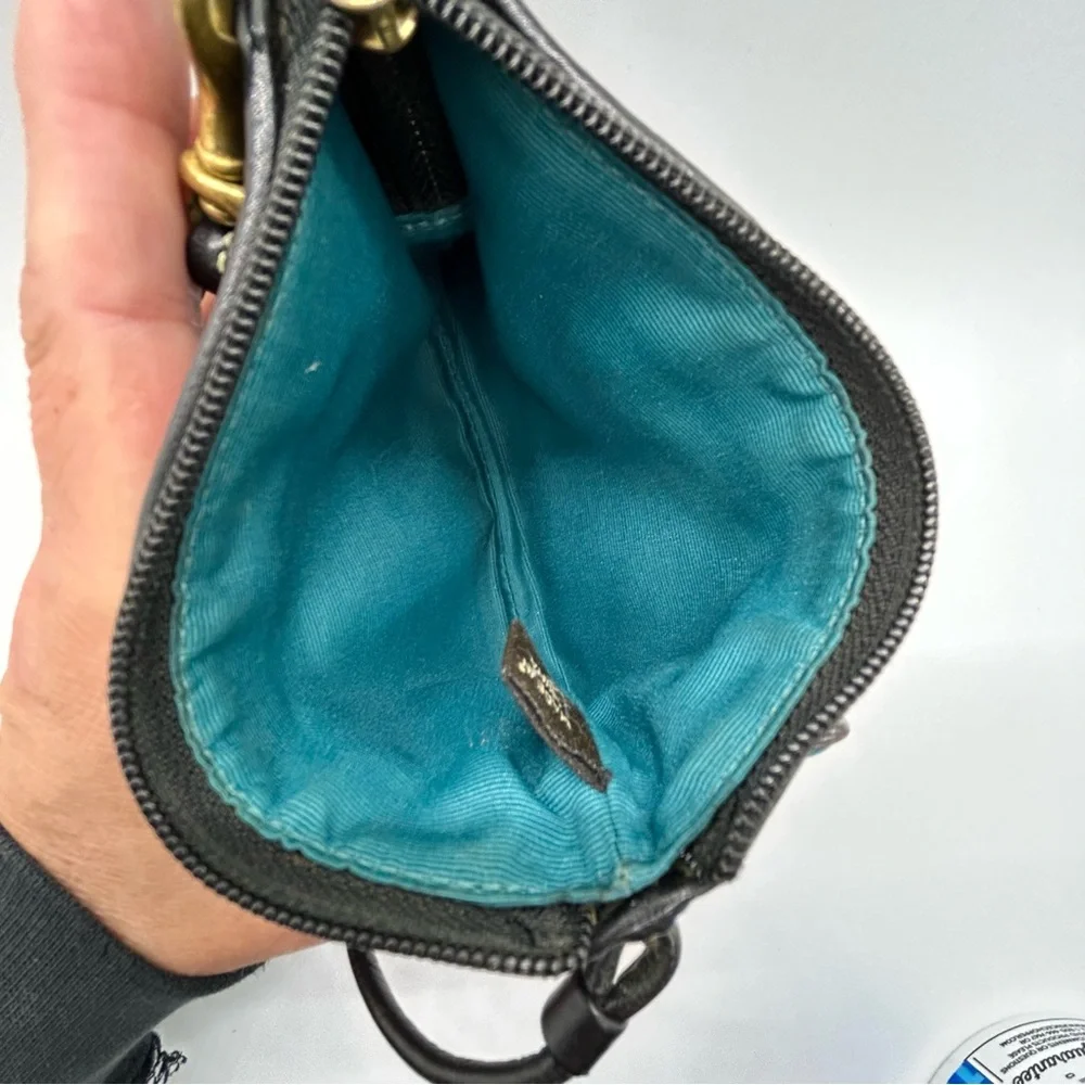 Coach Black Wristlet Nylon Leather Trim - Picture 8 of 9